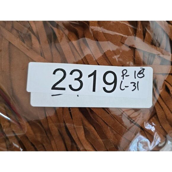 Fringe Western Brown Dress Sleeveless faux Suede Boho Style cottagecore coquette - Picture 8 of 8